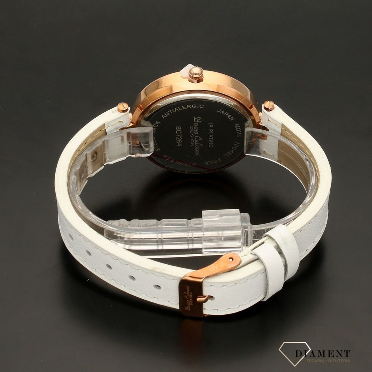 Zegarek damski Bruno Calvani BC7264 GOLD biały pasek.jpg